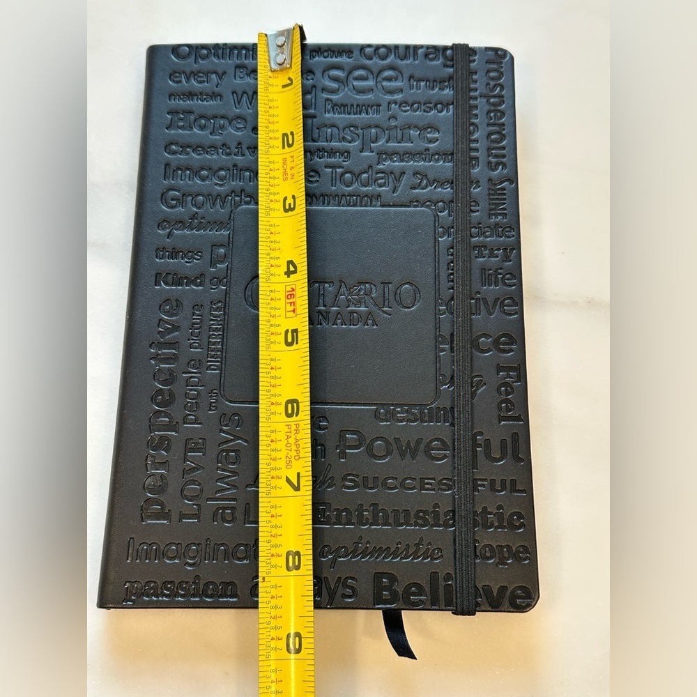 Black Embossed Ontario Canada Journal Notebook with Lined Paper - Picture 7 of 9